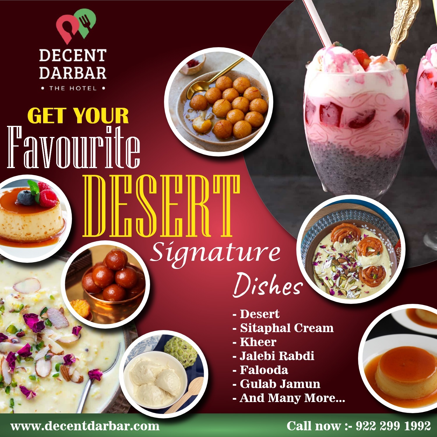 Indulge in your favorite dessert signature dishes 