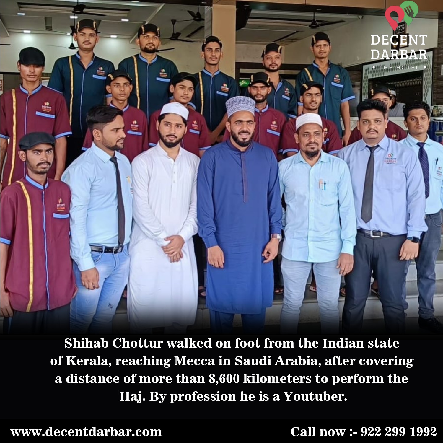 Shihab Chottur walked on foot from the Indian 