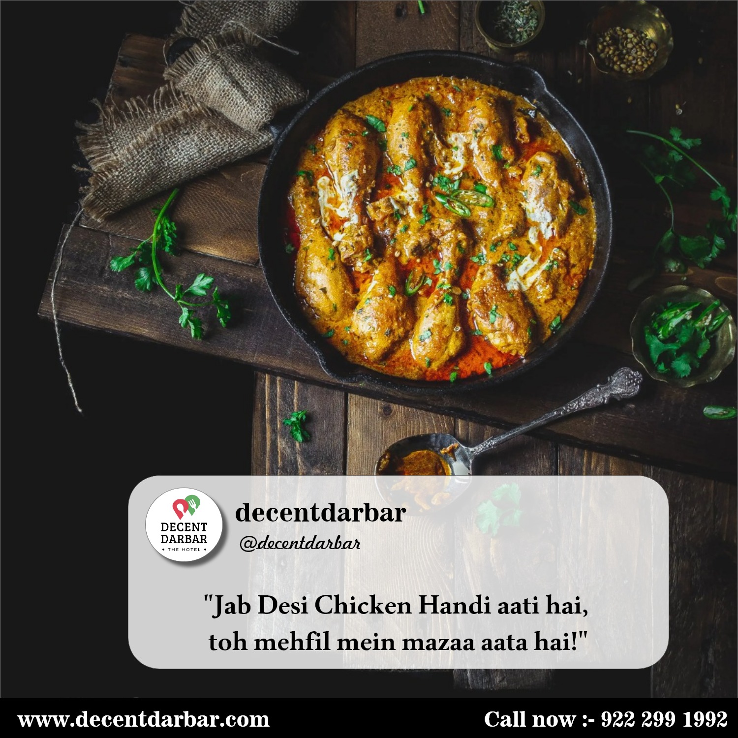 "Savoring the exquisite flavors of Chicken Handi 